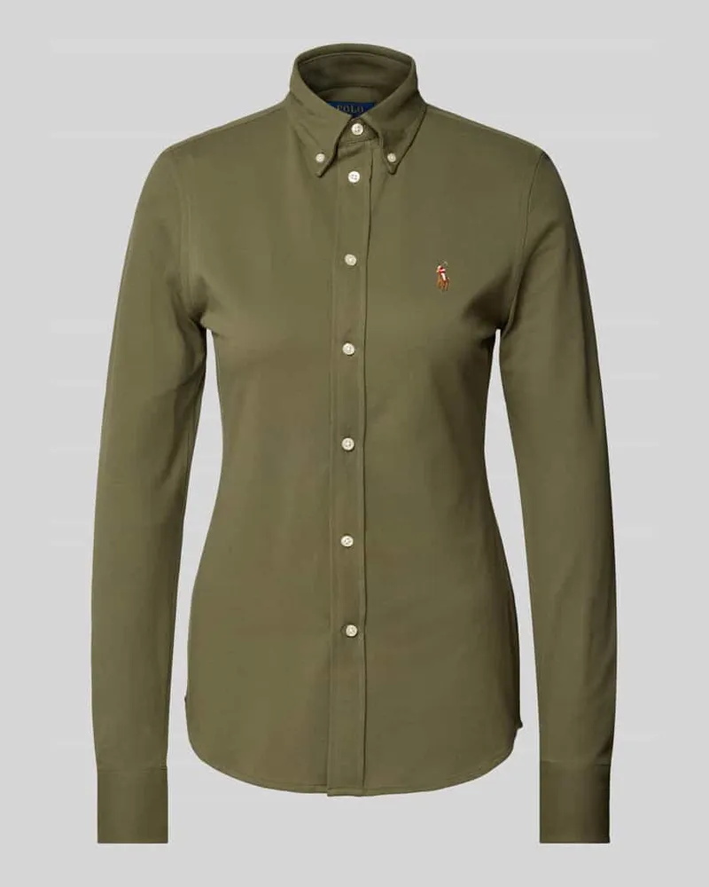 Ralph Lauren Hemdbluse mit Button-Down-Kragen Oliv