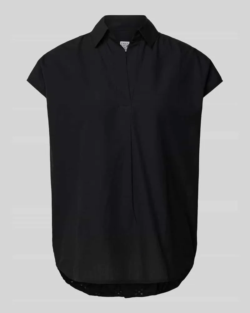 Emily van den Bergh Blusenshirt mit Umlegekragen Black