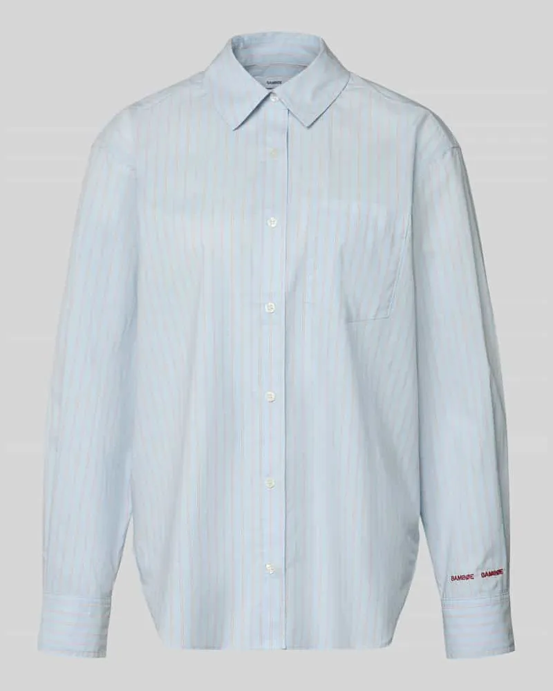 Samsøe & Samsøe Hemdbluse mit Knopfleiste Modell 'LOVA Hellblau