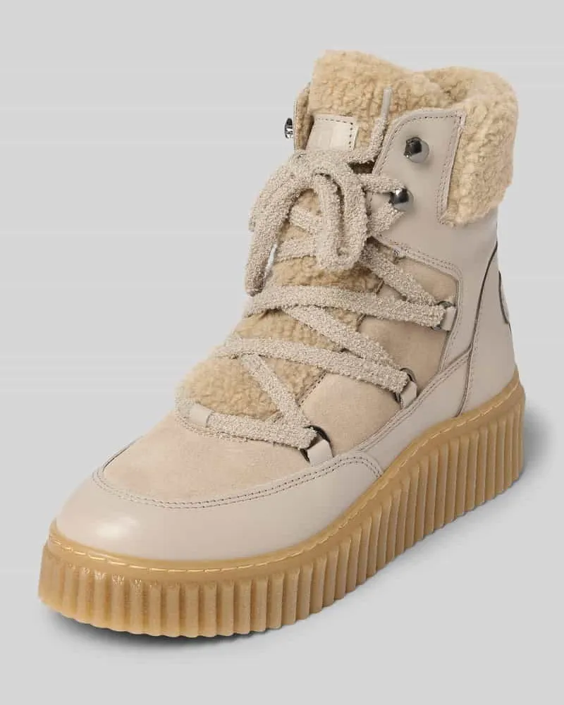 Marc O'Polo Stiefel mit Teddyfell-Besatz Beige