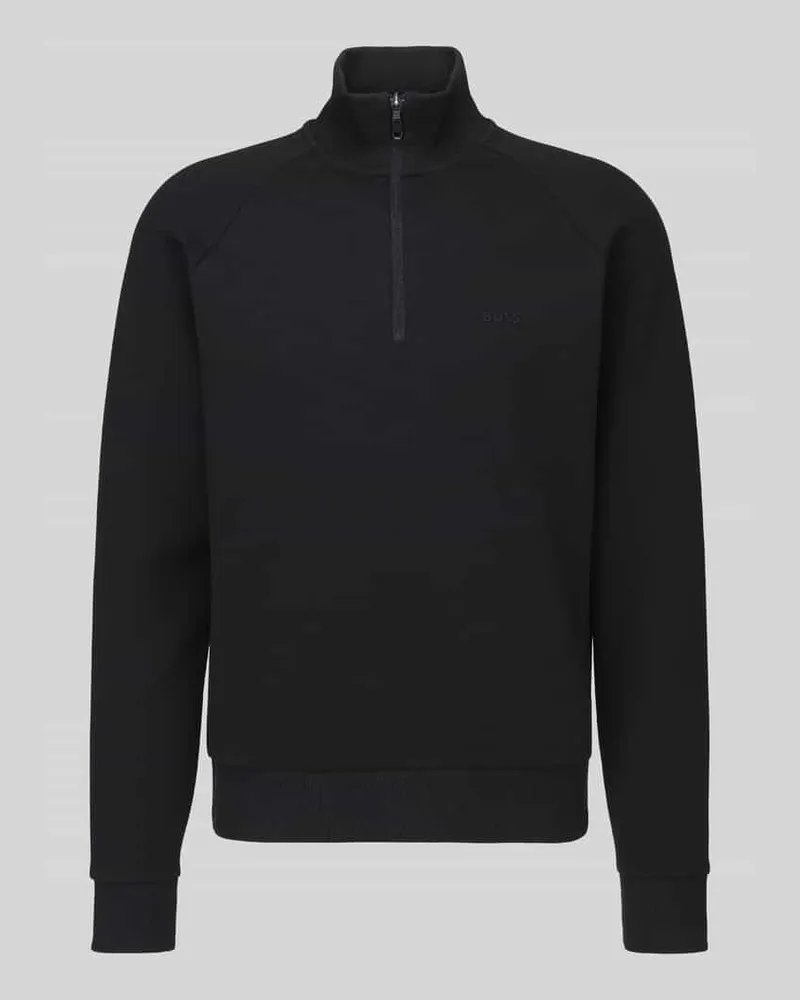 HUGO BOSS Sweatshirt mit Troyerkragen Black