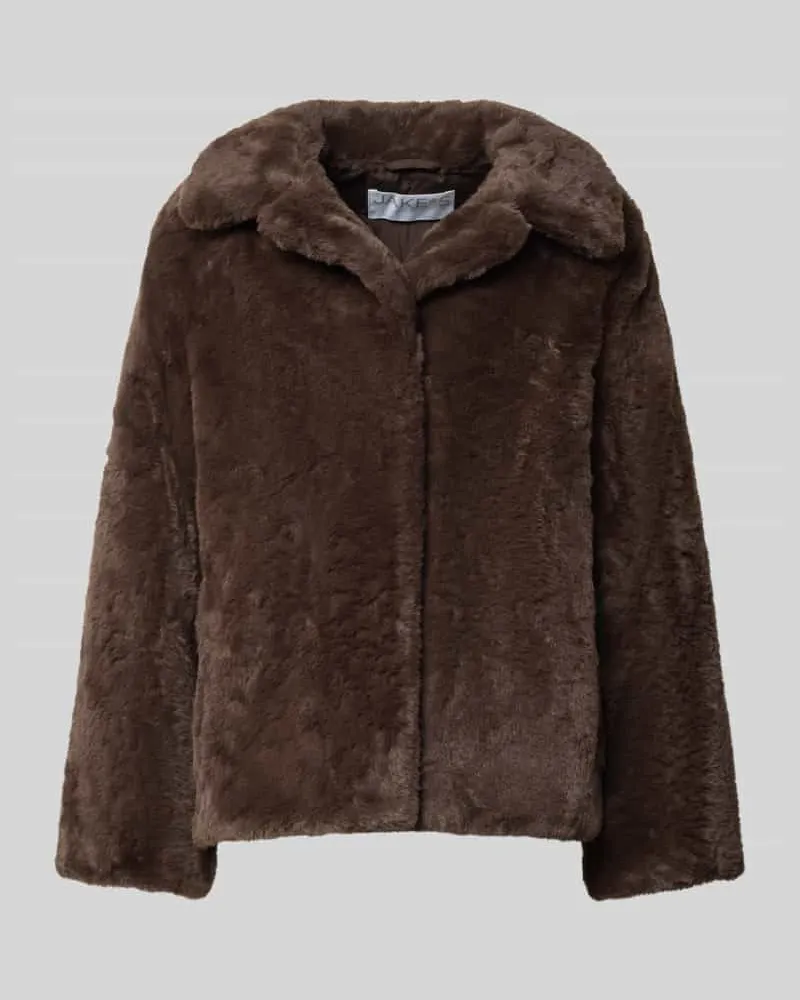 JAKE*S Jacke aus Kunstfell mit Reverskragen Dunkelbraun