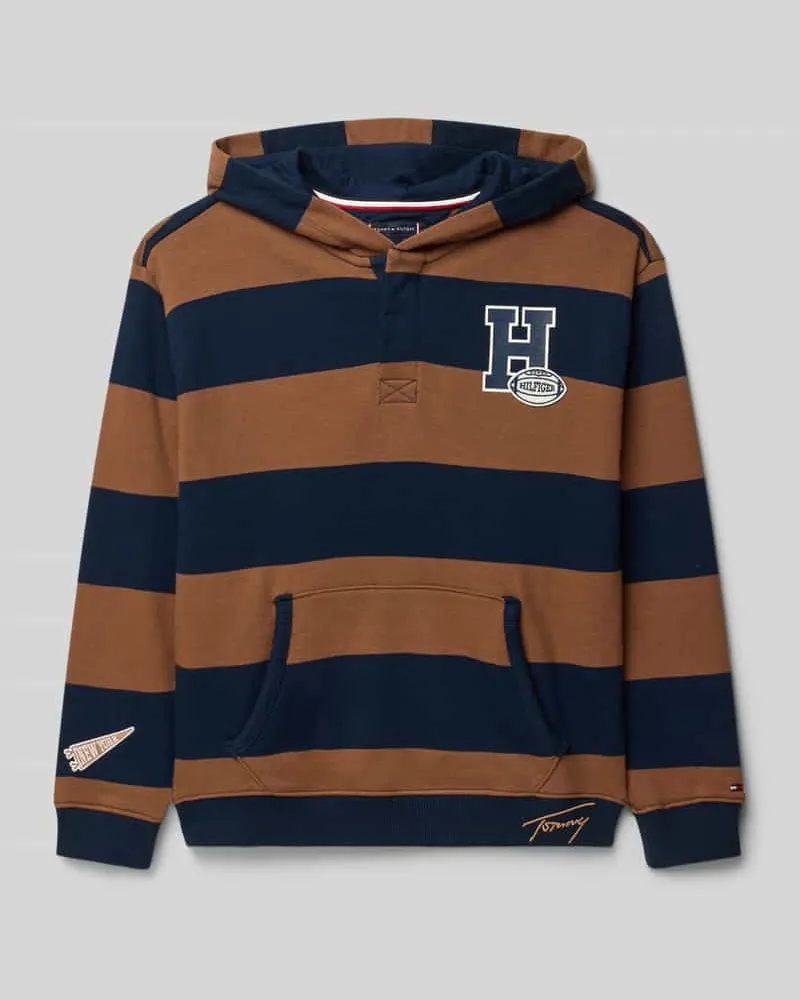 Tommy Hilfiger Regular Fit Hoodie aus Baumwoll-Mix Cognac