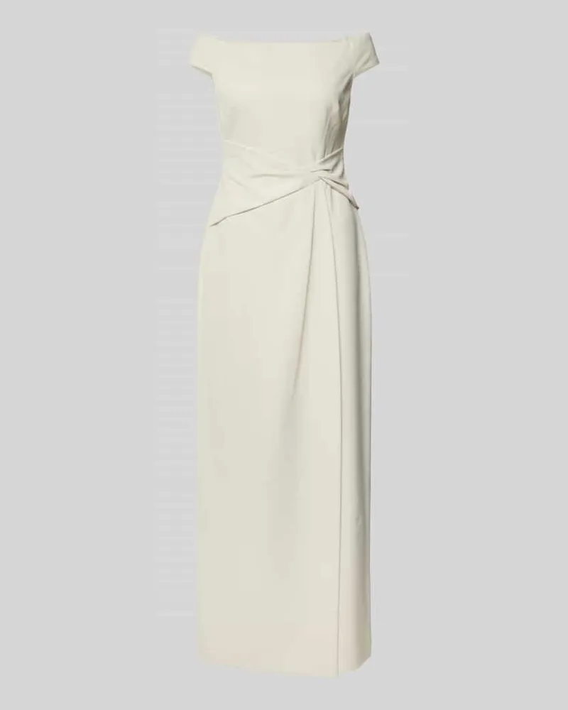 Ralph Lauren Off-Shoulder-Kleid mit Nahtreißverschluss Modell 'SARAN Offwhite