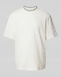 Armani Exchange T-Shirt mit geripptem Rundhalsausschnitt Modell 'Jaquard Weiss