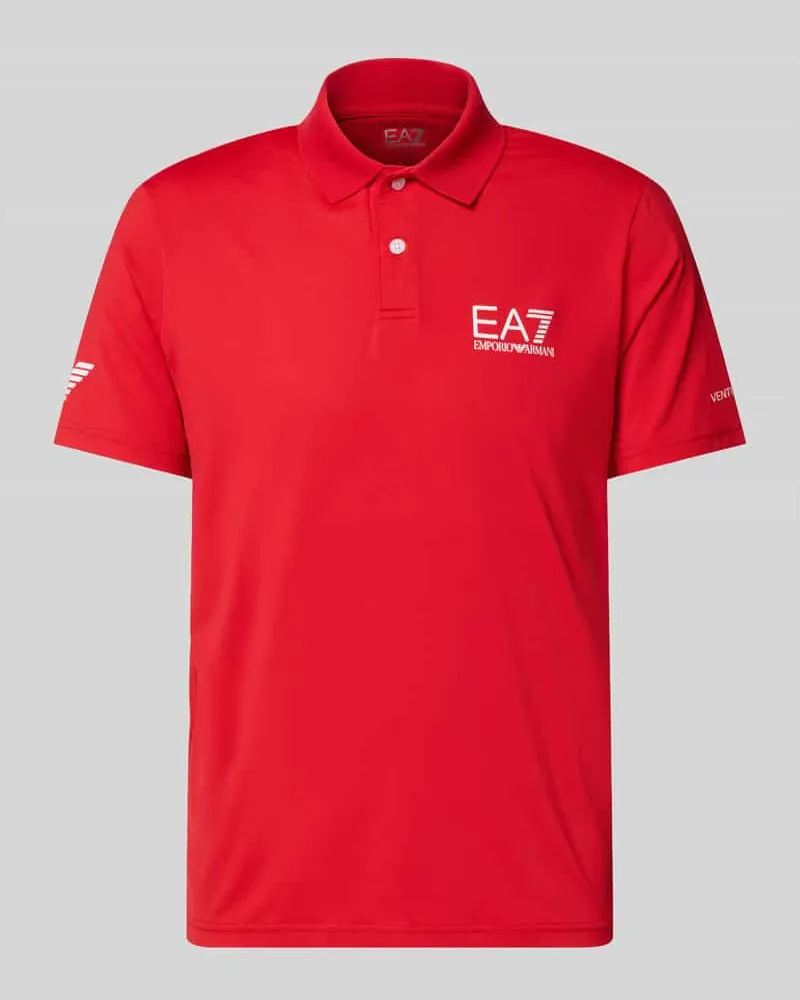 EA7 Regular Fit Poloshirt mit Logo Rot