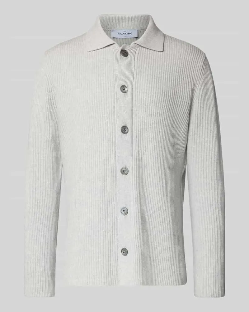 Gran Sasso Strickjacke aus Schurwoll-Mix mit Kaschmir-Anteil Beige