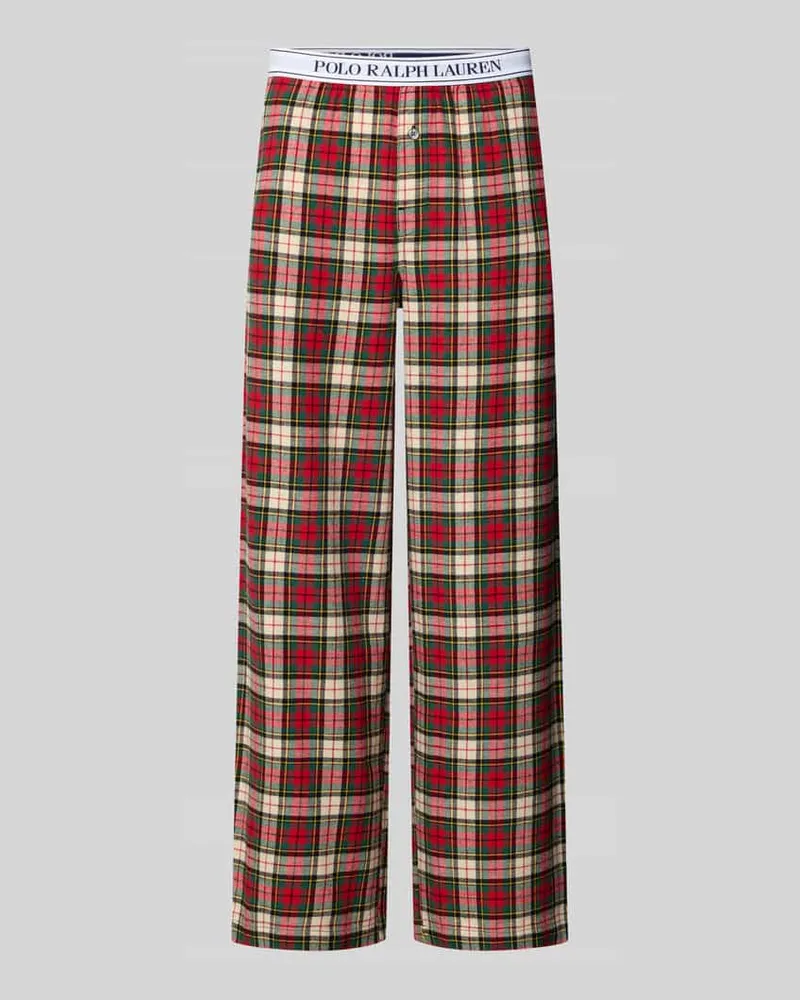 Ralph Lauren Relaxed Fit Pyjama-Hose aus reiner Baumwolle Rot