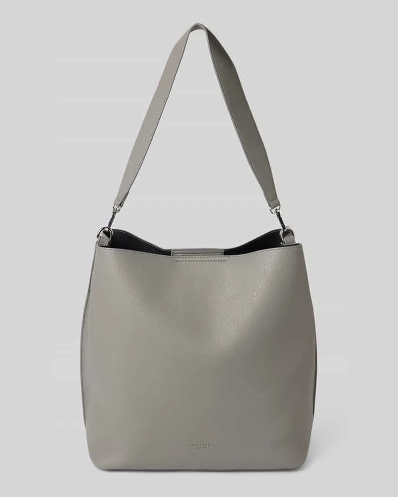 SEIDENFELT Handtasche in Leder-Optik Modell 'Nelma Hellgrau