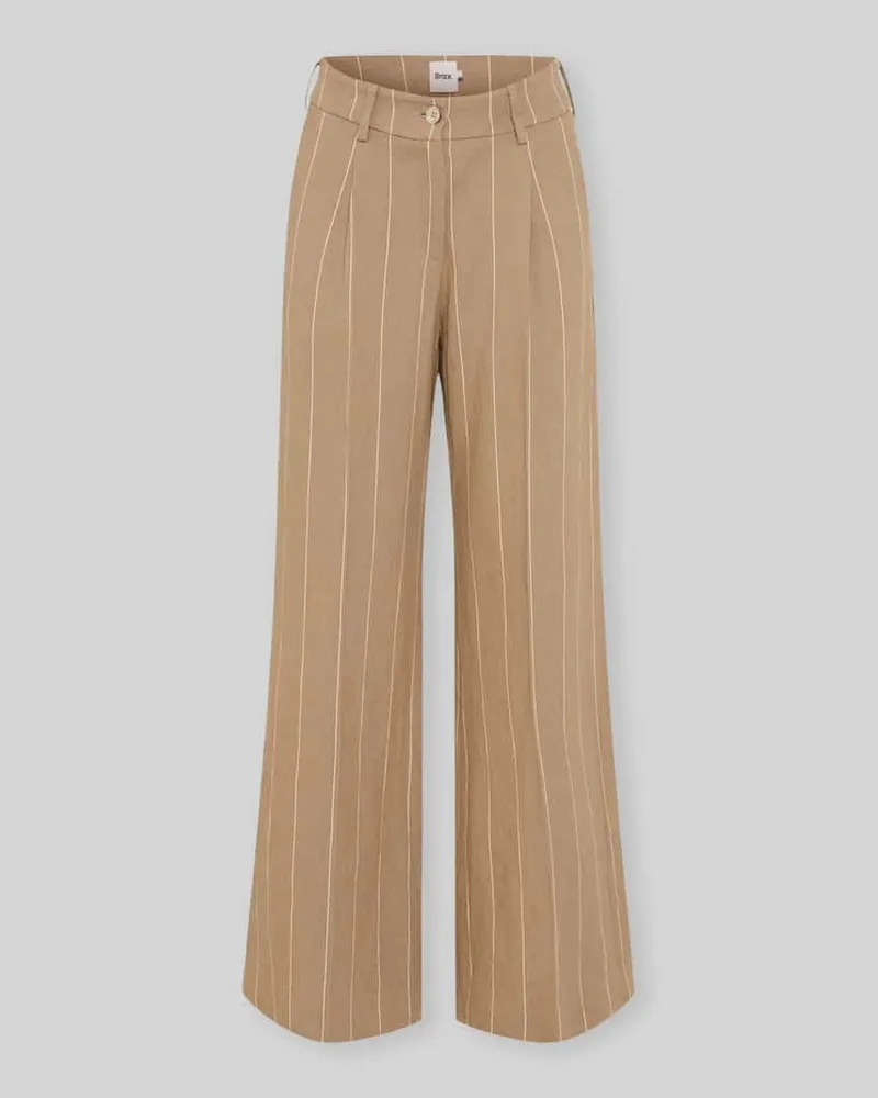 Brax Wide Leg Hose aus Baumwoll-Leinen-Mix Modell 'MARLENE Beige