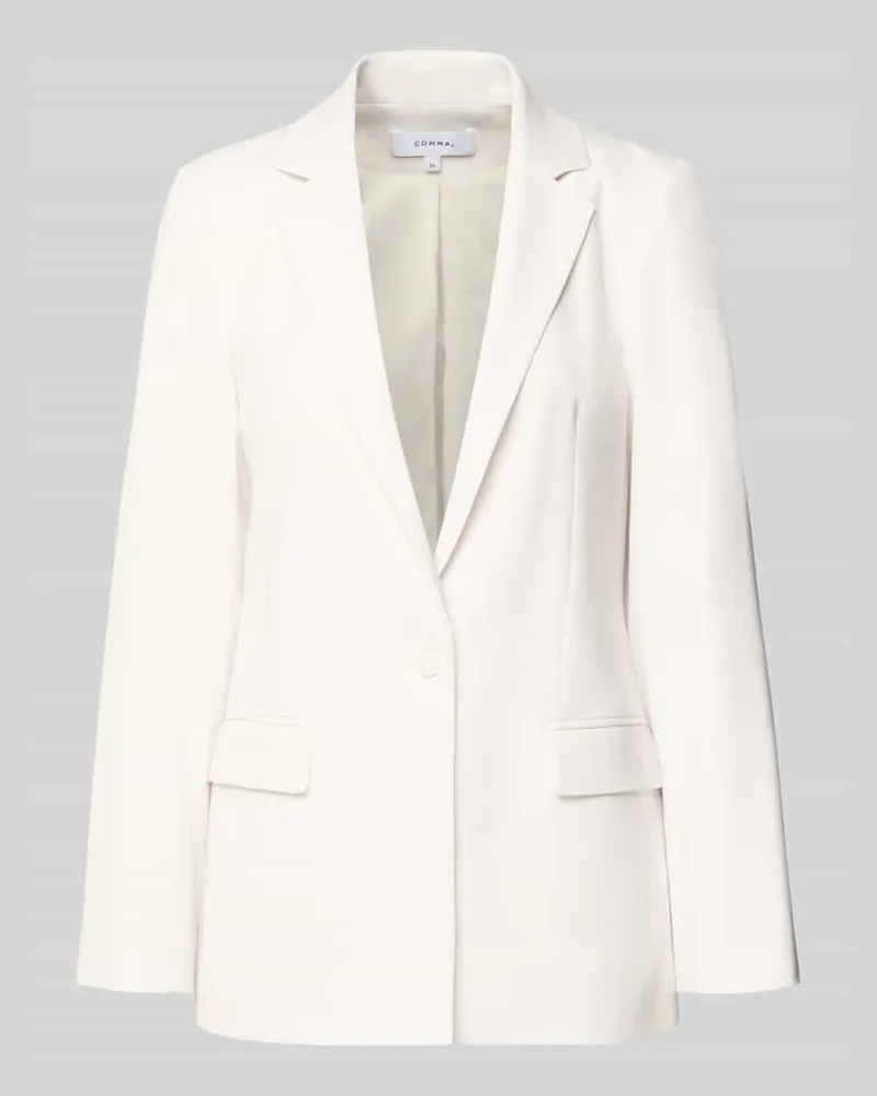 COMMA Slim Fit Blazer mit Pattentaschen Weiss
