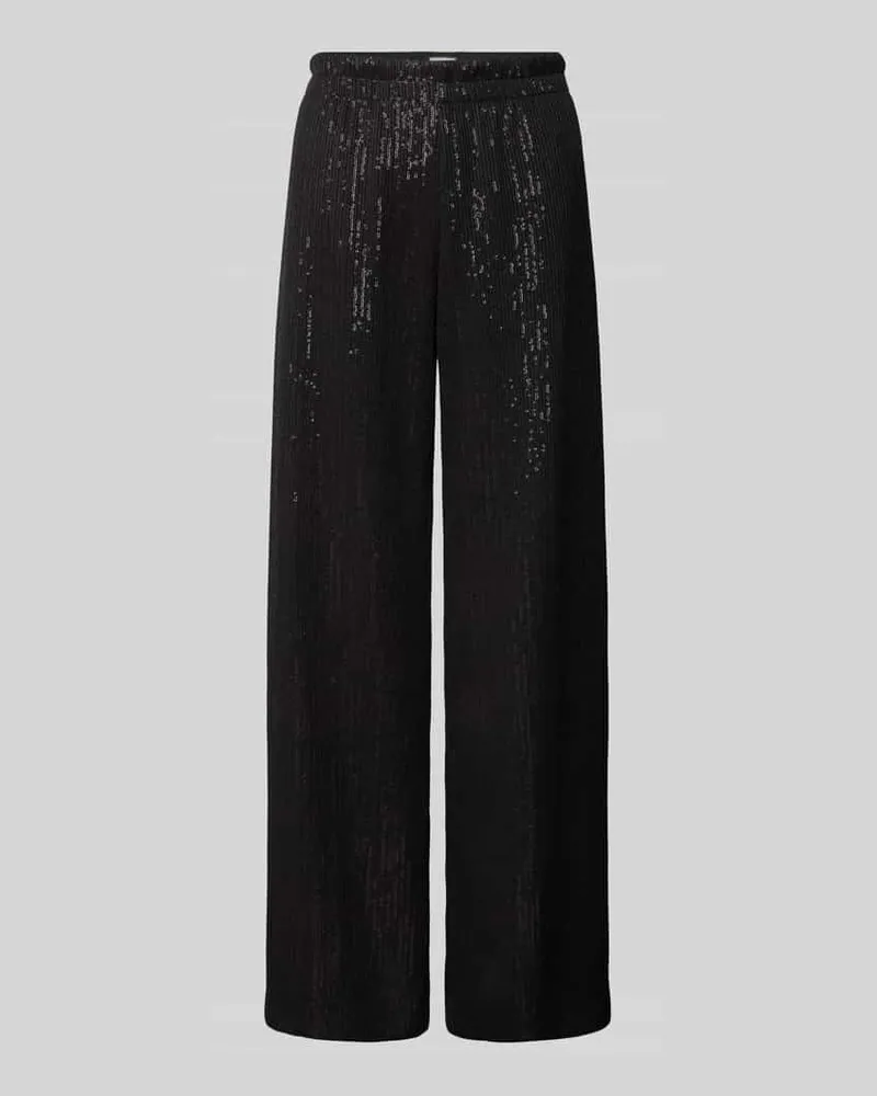 SEDUCTIVE  Wide Leg Stoffhose mit Strukturmuster Black
