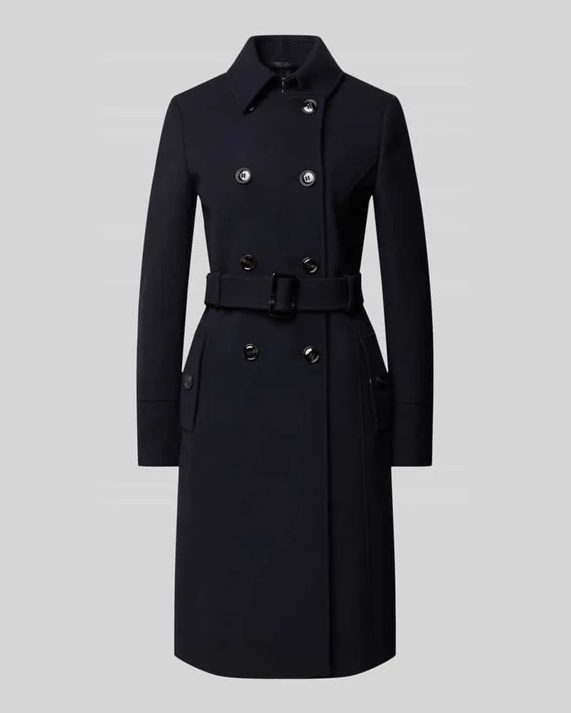 JAKE*S Slim Fit Mantel mit Gürtel Dunkelblau