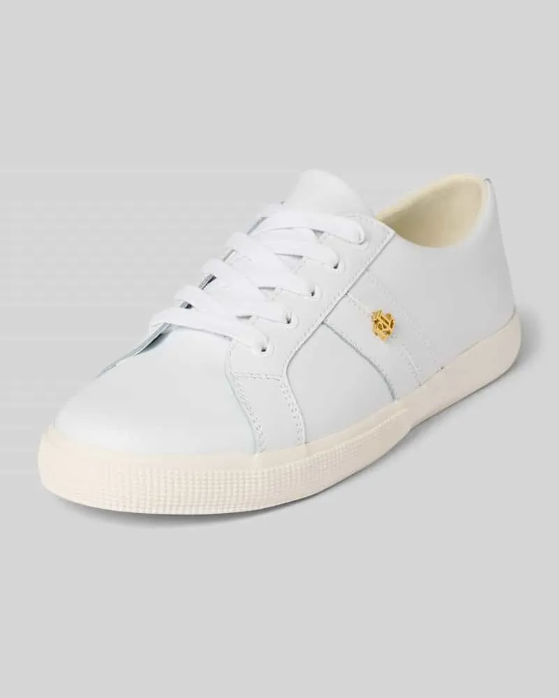Ralph Lauren Sneaker aus Leder mit Label-Applikation Modell 'JANSON II Weiss