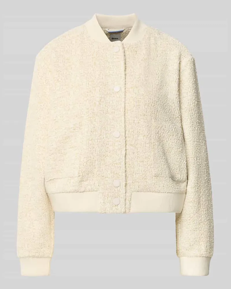 Brax Regular Fit Sweatjacke mit Baseball-Kragen Modell 'BERNICE L Offwhite