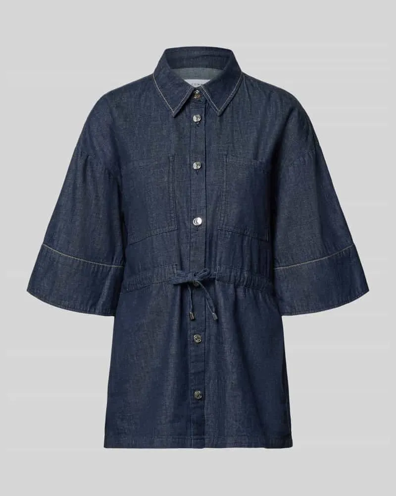 COMMA Hemdbluse in Denim-Optik mit Brusttaschen Jeansblau
