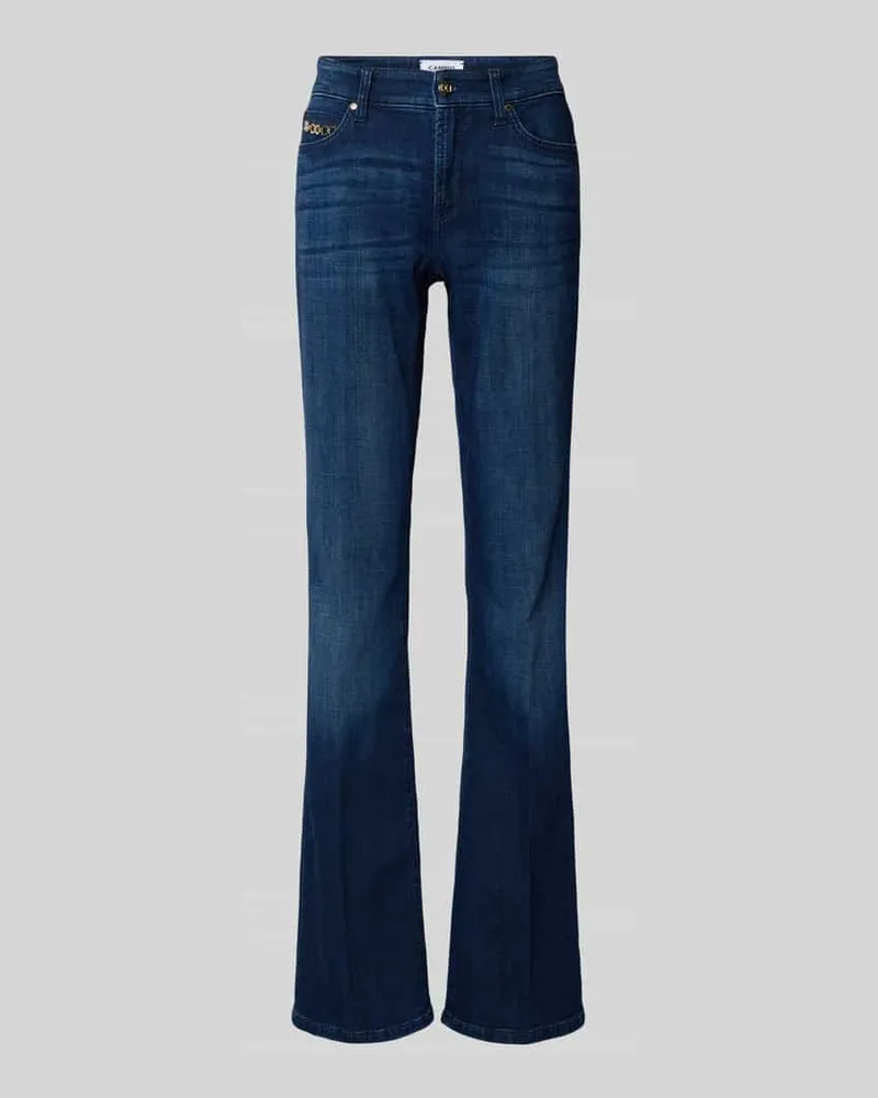 Cambio Flared Fit Jeans mit hohem Bund Modell 'PARIS Dunkelblau