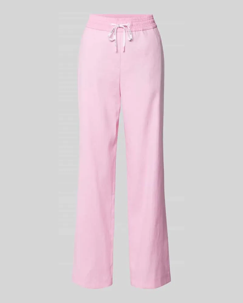 Marc Cain Straight Leg Leinenhose mit Tunnelzug Pink