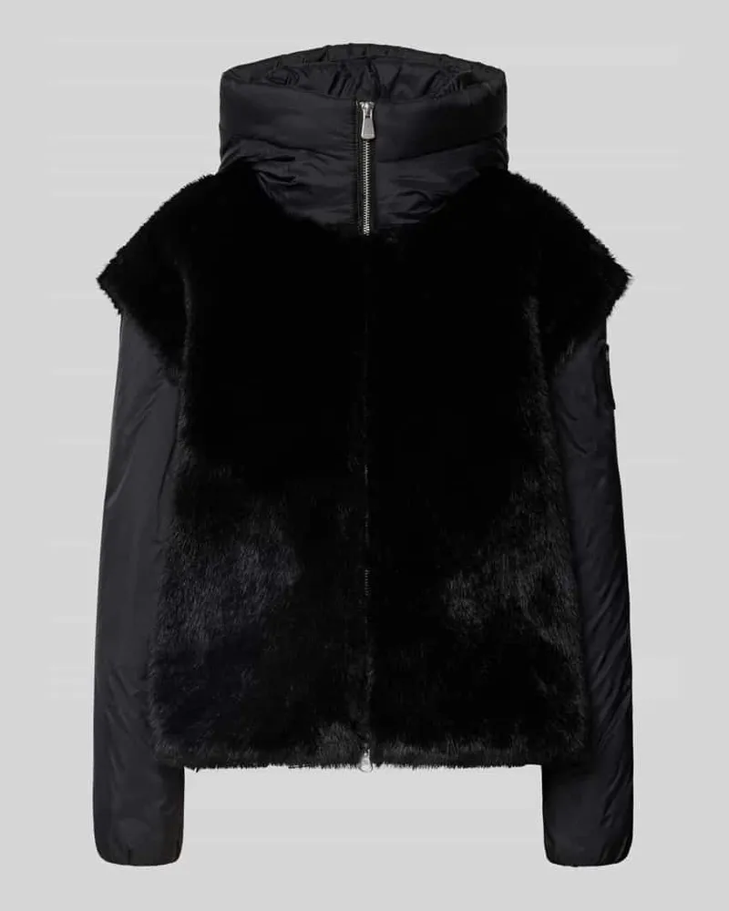 Blauer Regular Fit Jacke aus Kunstfell Modell 'JUNIPER Black