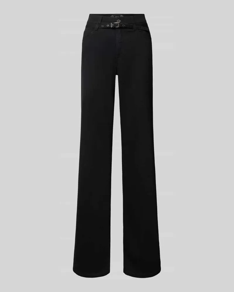 ANGELS  Regular Fit Jeans Wide Fit mit Schnallen-Gürtel Modell 'LIZ CITY Black