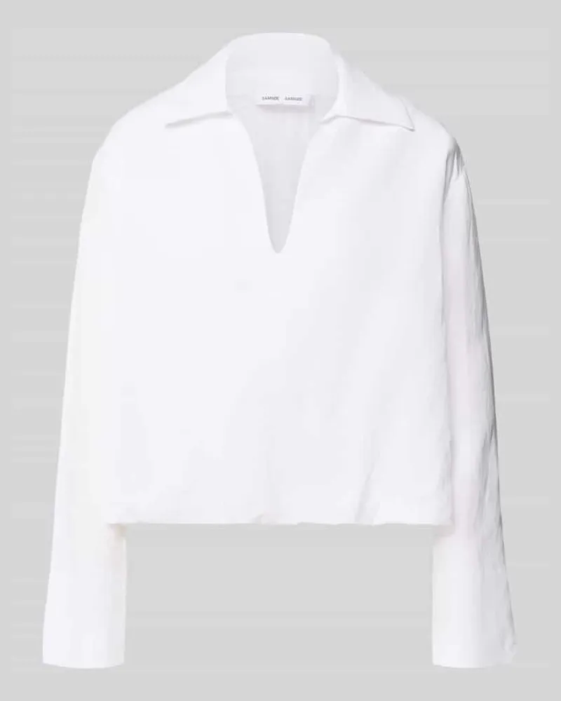 Samsøe & Samsøe Regular Fit Bluse aus Viskose mit V-Ausschnitt Modell 'DAPHNE Weiss