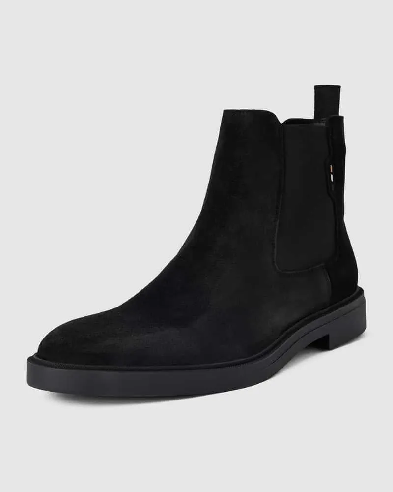 HUGO BOSS Chelsea Boots mit Label-Details Modell 'Calev Black