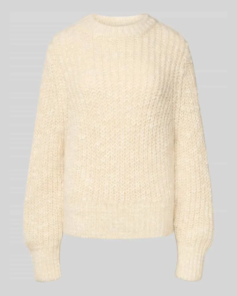 OPUS Strickpullover mit Rundhalsausschnitt Modell 'Palizia Beige