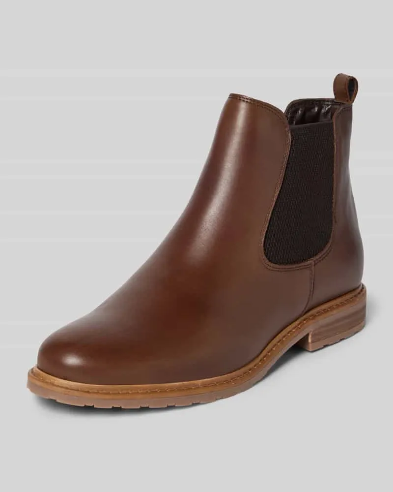 Tamaris Chelsea Boots aus echtem Leder Dunkelbraun
