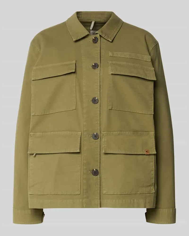 Camel Active Jacke mit Pattentaschen und Label-Detail Oliv
