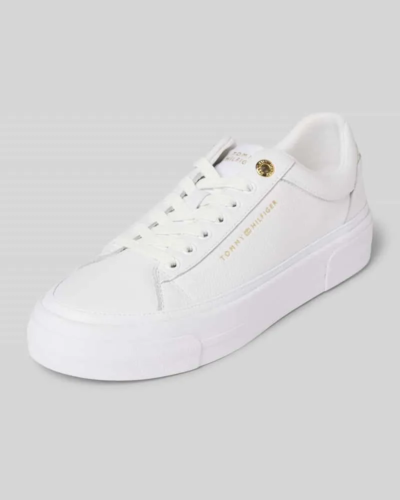 Tommy Hilfiger Low Top Sneaker aus echtem Rindsleder Weiss