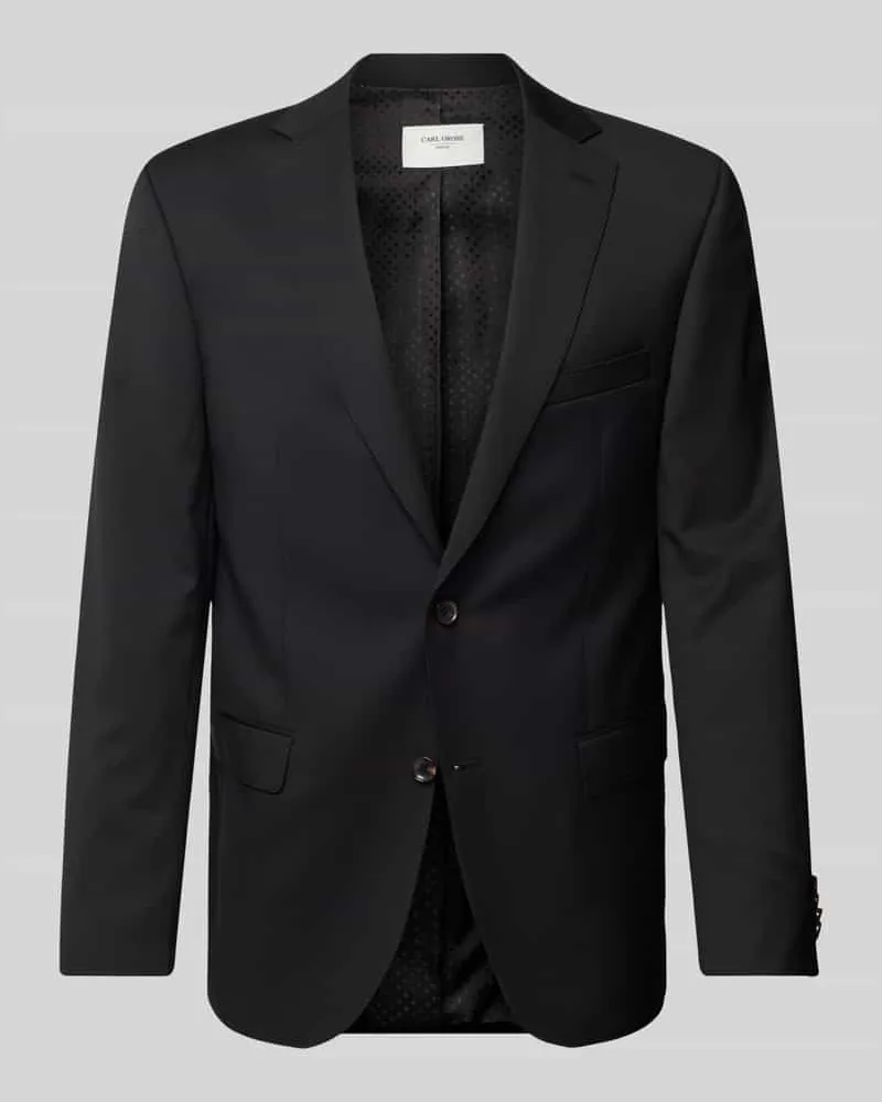 Carl Gross Regular Fit 2-Knopf-Sakko aus Schurwolle Modell 'STEVEN Black