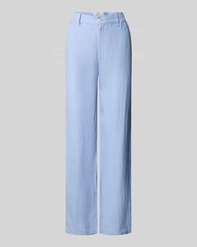Fynch-Hatton Straight Fit Leinenhose mit elastischem Bund Hellblau