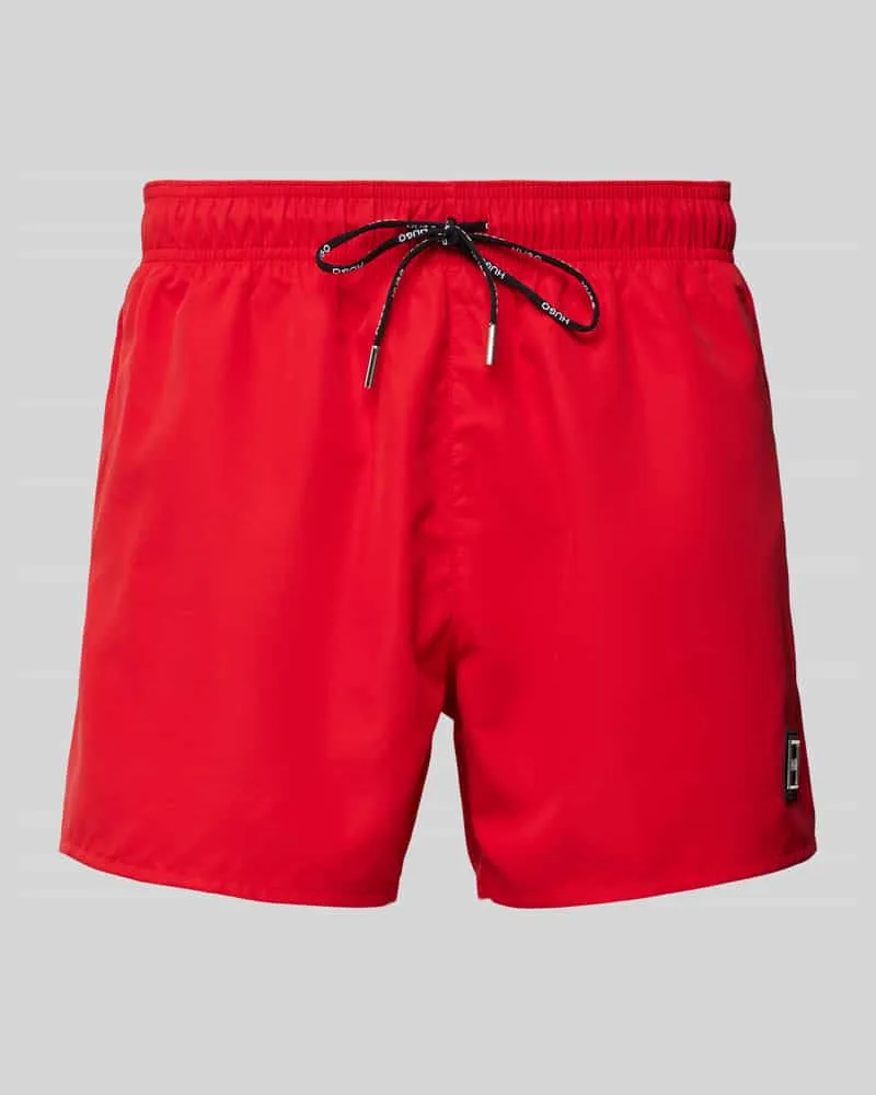 HUGO BOSS Badehose mit Label-Patch Modell 'Dodo Rot