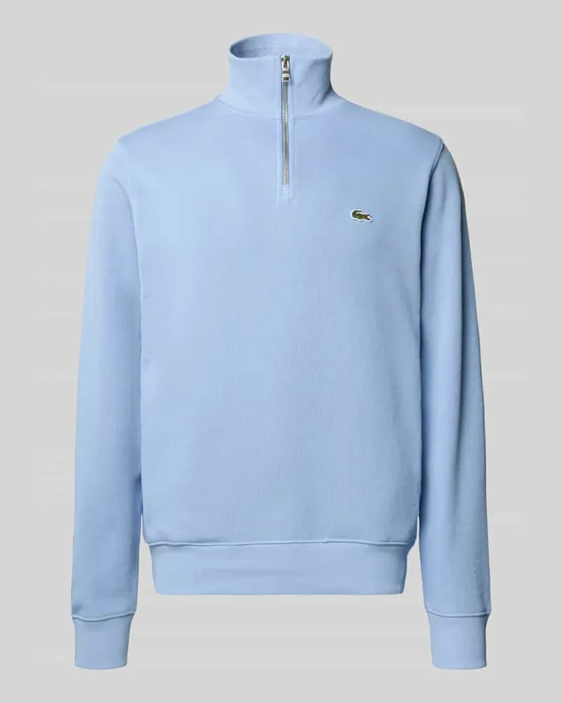 Lacoste Regular Fit Troyer aus reiner Baumwolle Bleu