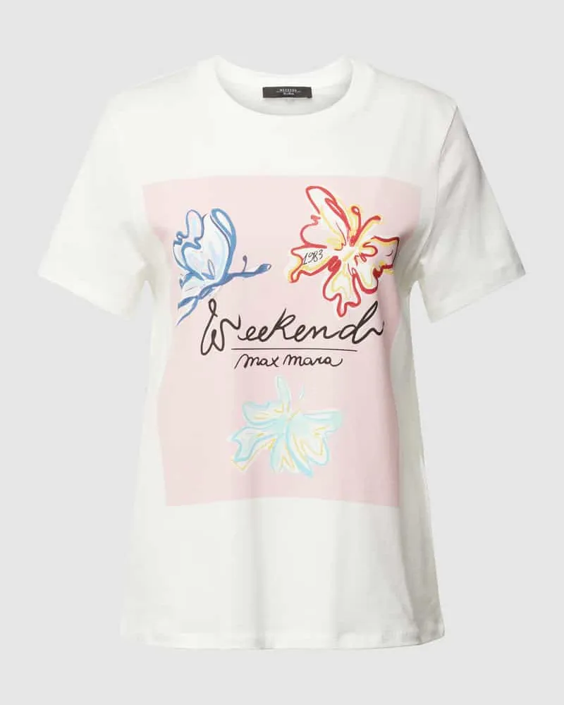 Max Mara T-Shirt mit Label-Motiv-Print Modell 'YEN Rosa