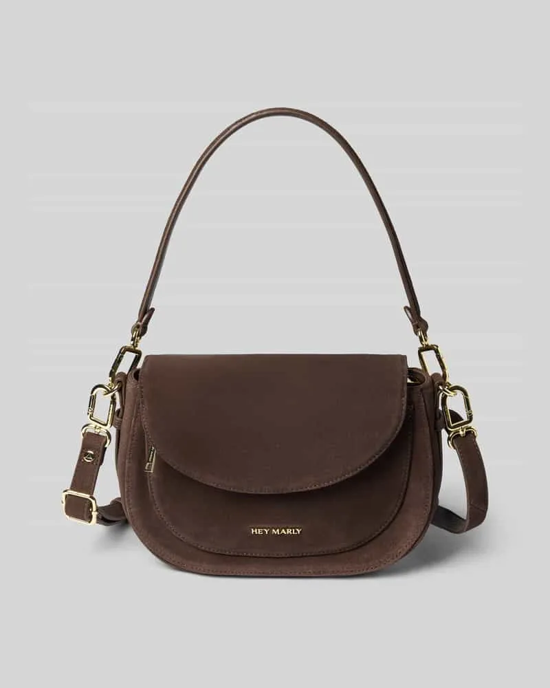 Hey Marly Crossbody Bag aus reinem Kalbsleder Modell 'Big Sister Dunkelbraun