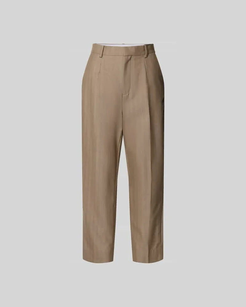 Victoria Beckham Leinenhose aus reinem Leinen Camel