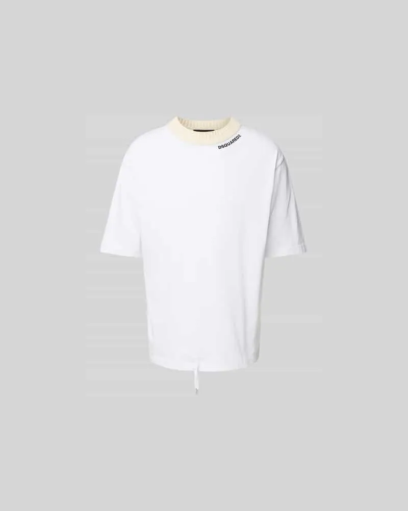 Dsquared2 Loose Fit T-Shirt mit Tunnelzug Weiss