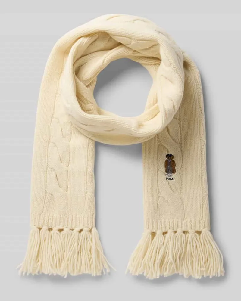 Ralph Lauren Wollschal mit Fransen Offwhite