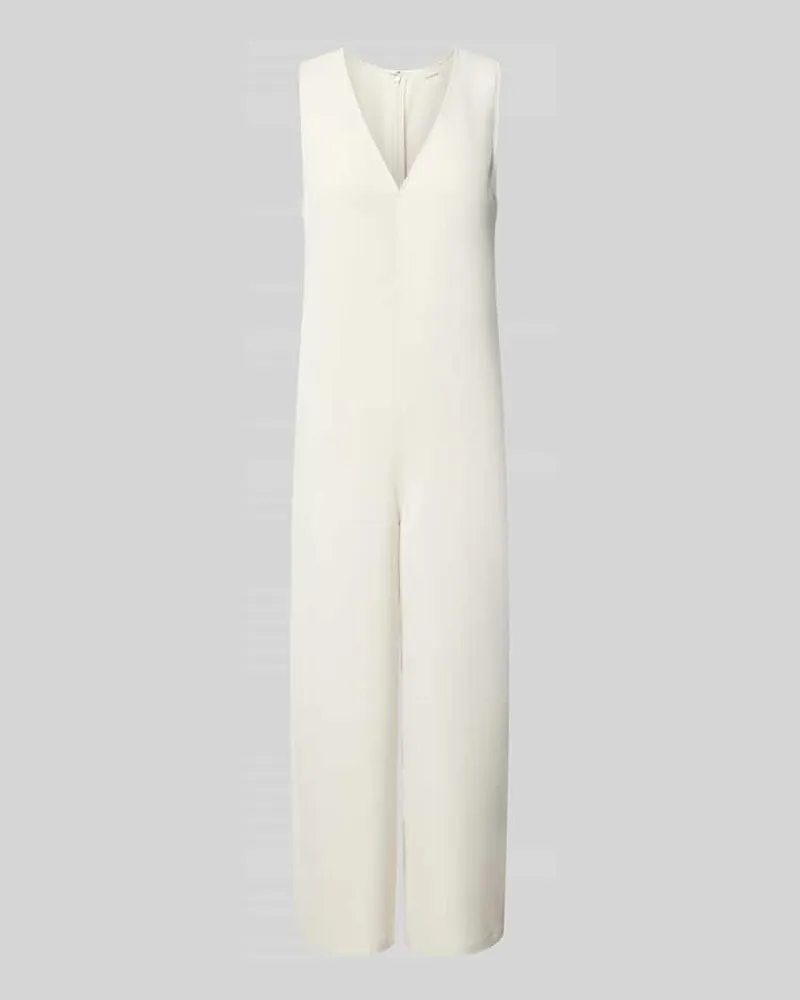 Calvin Klein Jumpsuit mit V-Ausschnitt Offwhite