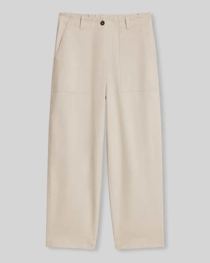 Marc O'Polo Barrel Fit Hose aus Baumwoll-Mix Beige