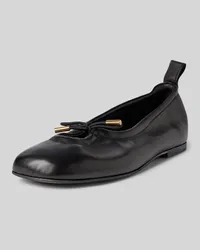 Alohas Ballerinas aus Leder mit Schleifen-Applikation Modell 'ROSALIND Black