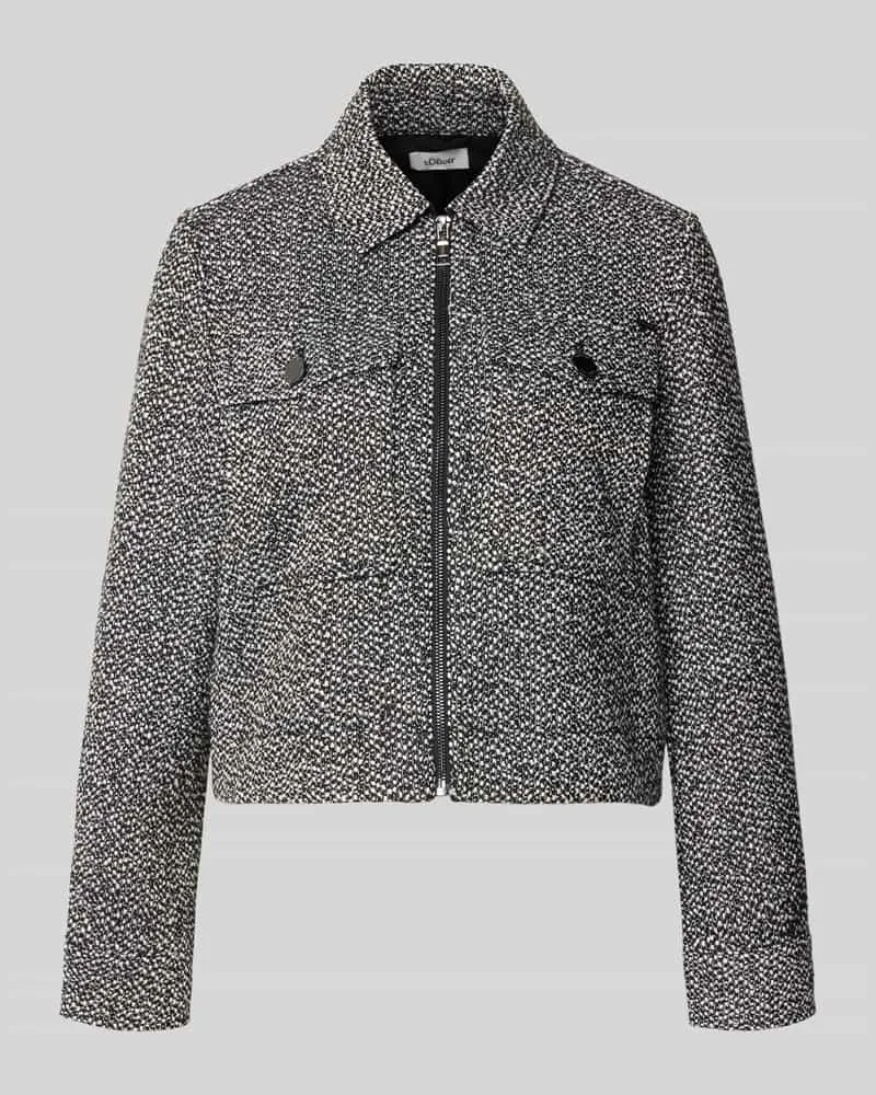 S.Oliver Regular Fit Hemdjacke mit Reißverschluss Black