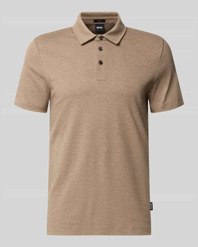 HUGO BOSS Poloshirt mit kurzer Knopfleiste Modell 'Palosh 30 Taupe
