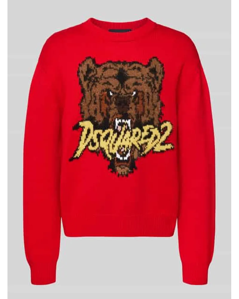 Dsquared2 Pullover mit Label-Stitching Rot