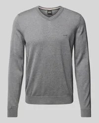 HUGO BOSS Strickpullover aus Schurwolle Modell 'Baram Anthrazit