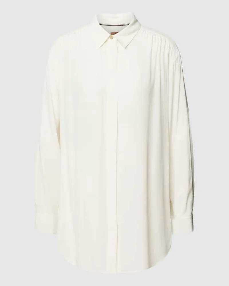 HUGO BOSS Hemdbluse mit verdeckter Knopfleiste Modell 'Benika Ecru