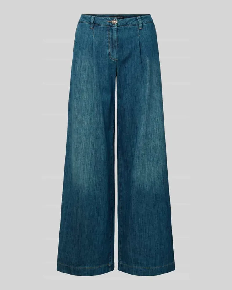 Luisa Cerano Wide Leg Jeans im Used-Look Hellblau