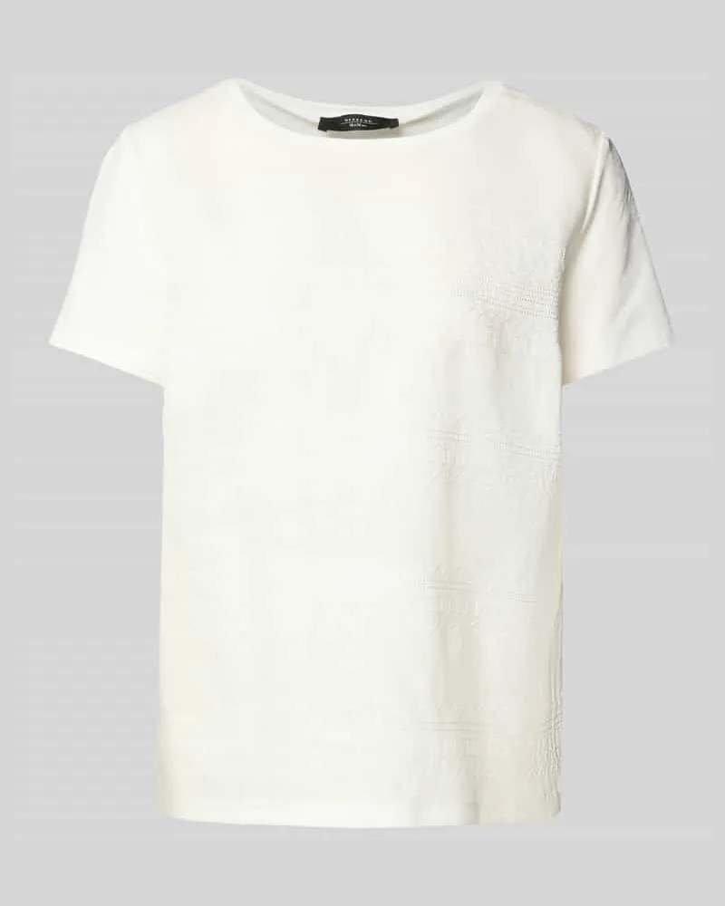 Max Mara T-Shirt mit Spitzenbesatz Modell 'BONDENO Weiss