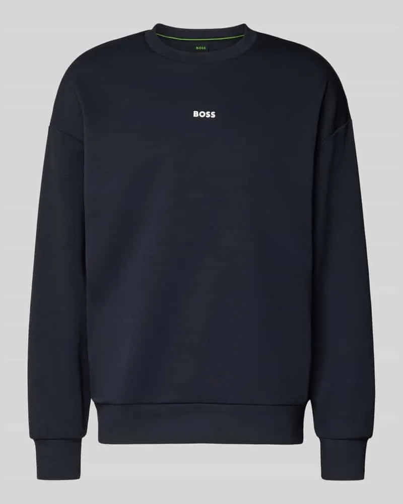 HUGO BOSS Regular Fit Sweatshirt aus Baumwoll-Mix Modell 'STENSON Marine